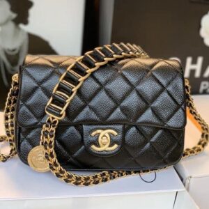 Túi xách Chanel đeo vai màu đen cổ điển Soul Flap Chain
